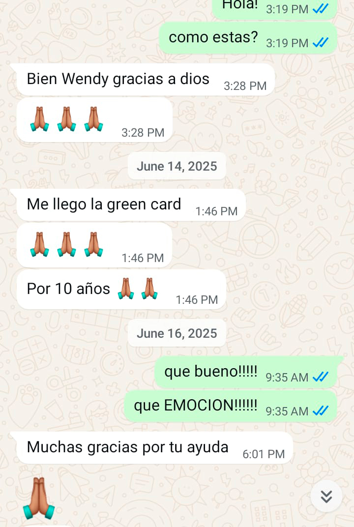 TRAMITE EXITOSO GREEN CARD